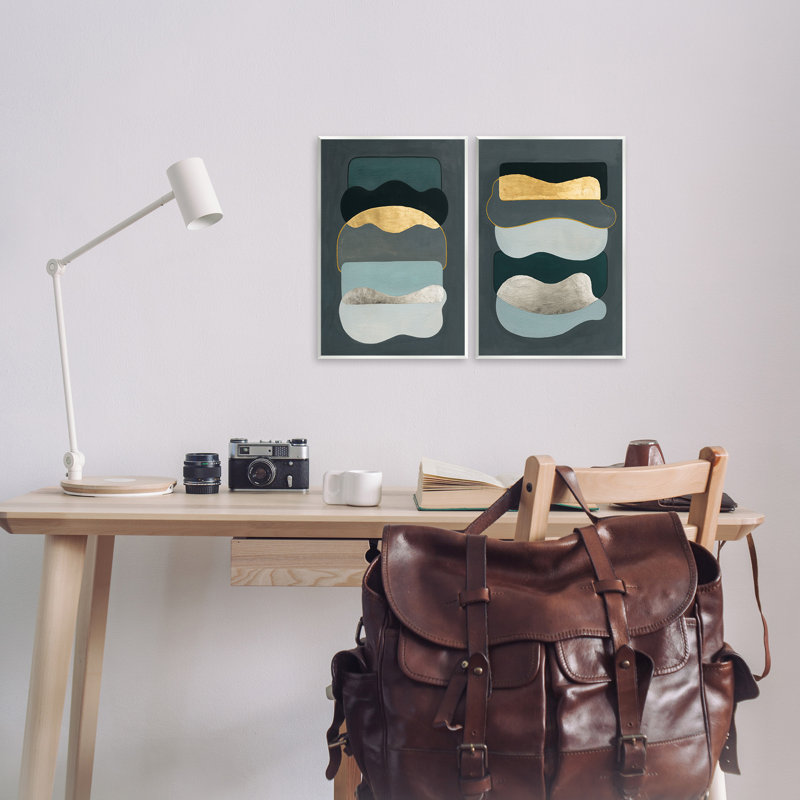 "Shapes with Glam", ensemble de 2 plaques murales par Grace Popp, H 15 po x l 10 po