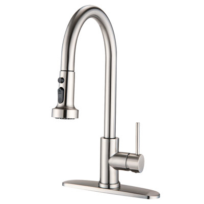 Stainless Steel Kitchen Faucet With Soap Dispenser, Brushed Nickel - Scratch Resistance, Rust Spot , Easy To Clean In Dispenser Scratches, Rust, And Spots, 1.8Gpm Max Flow Rate