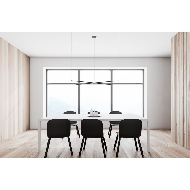 1 - Light LED Unique/Statement Pendant, Silver, 121.8" H x 31.5" W x 0.5" D