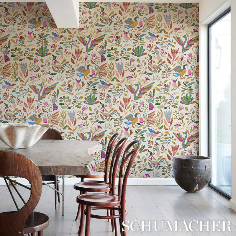 Schumacher x Abel Macias Canopy Wallpaper, Brown/Green
