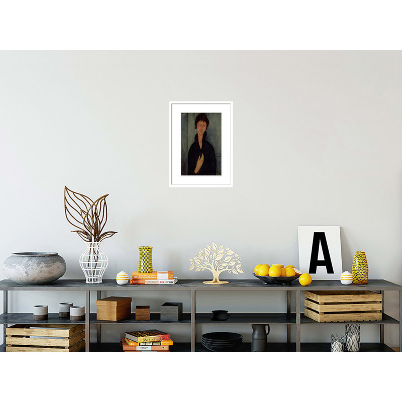 «Woman with Blue Eyes» par Amedeo Modigliani - Impression giclée encadrée, H 21,75 po x l 16,01 po