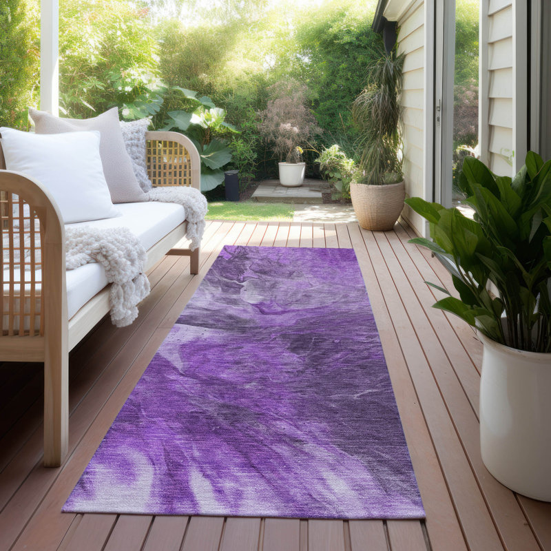 Abstract Indoor / Outdoor Rug, Runner 2'3" x 7'6"