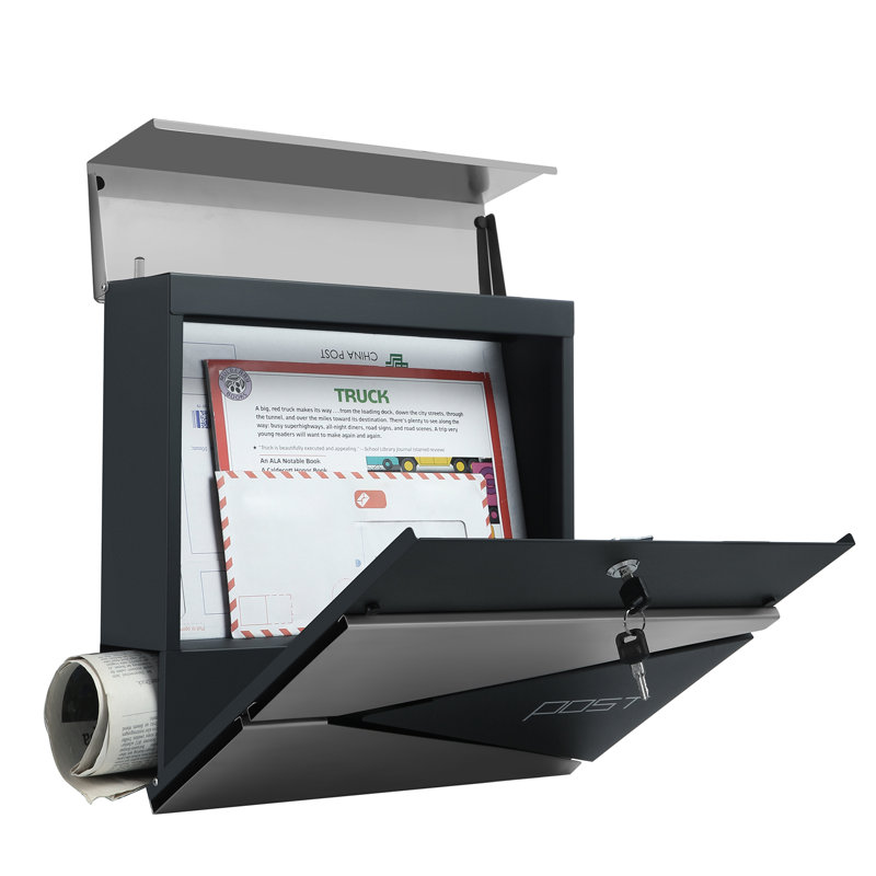 Madalena Steel Post Mounted Post Box