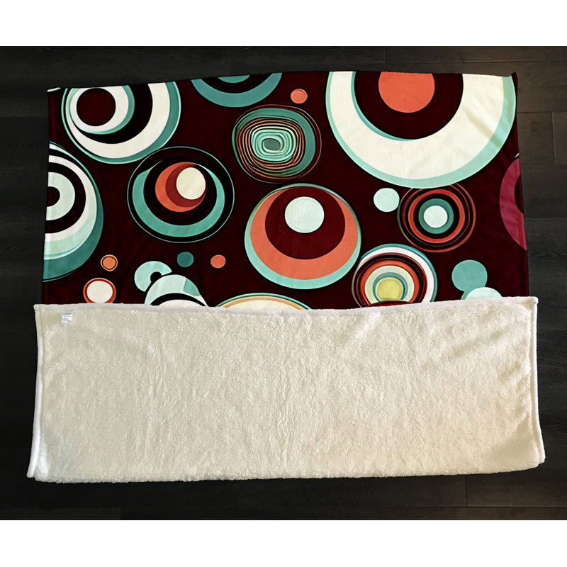 Throw Blanket, 51" W x 60" L, Abstract/Polka Dot, Brown/Orange/Blue