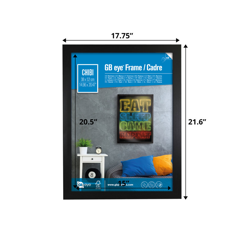 Classic Black Wood Wall Mount Poster Frames Set