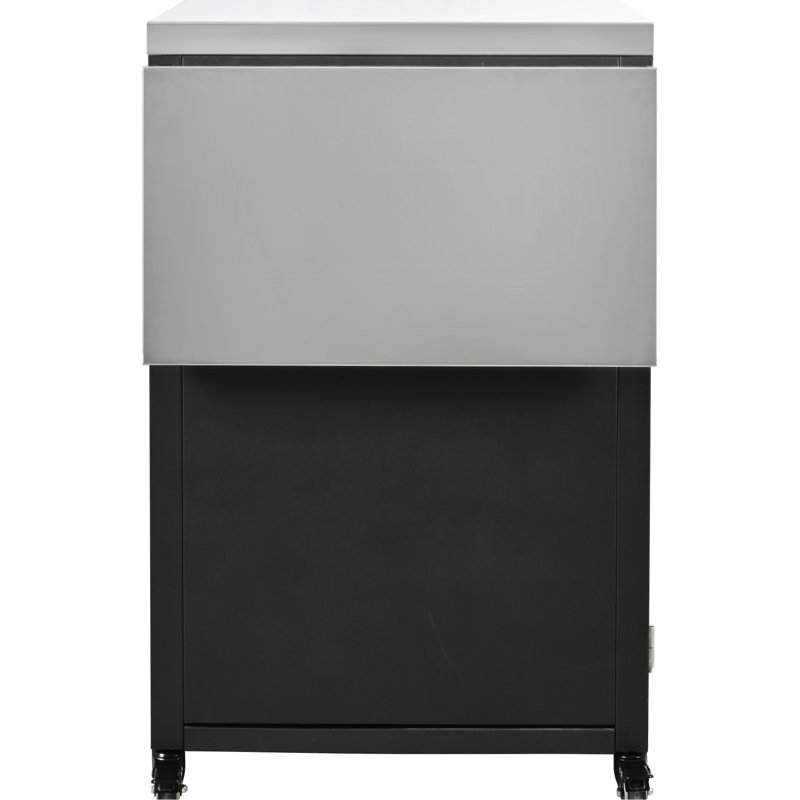 Armoire d'extérieur avec surfaces pliables et extensibles, structure solide, armoire de rangement noire matte: travail pliant noir, spacieux