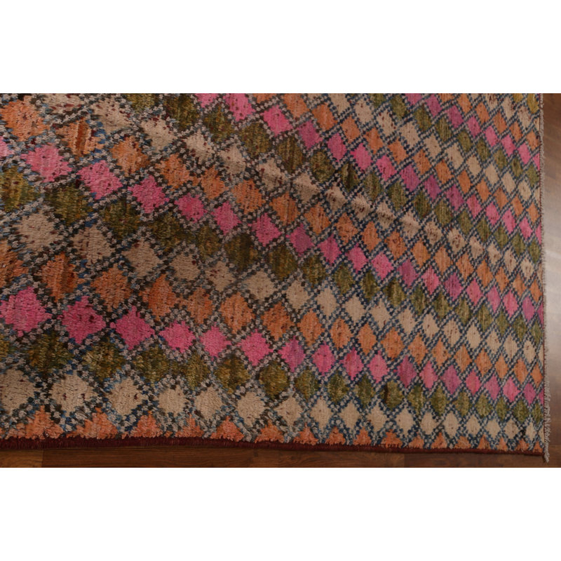 Tapis treillis à motif oriental marocain fait à la main 9 x 12