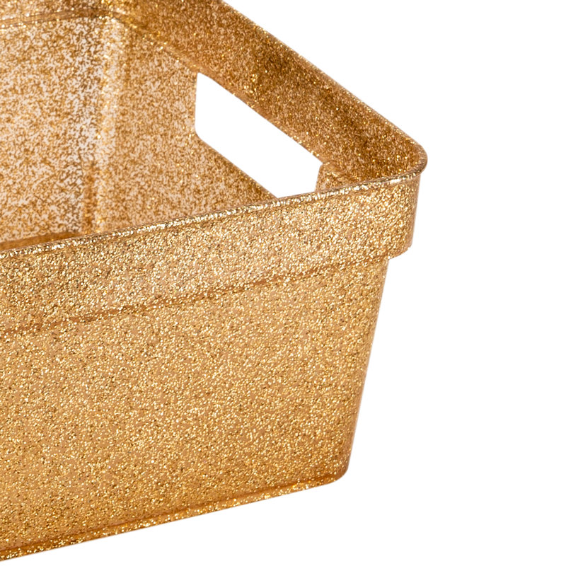 Simplify Plastic Bin, Gold
