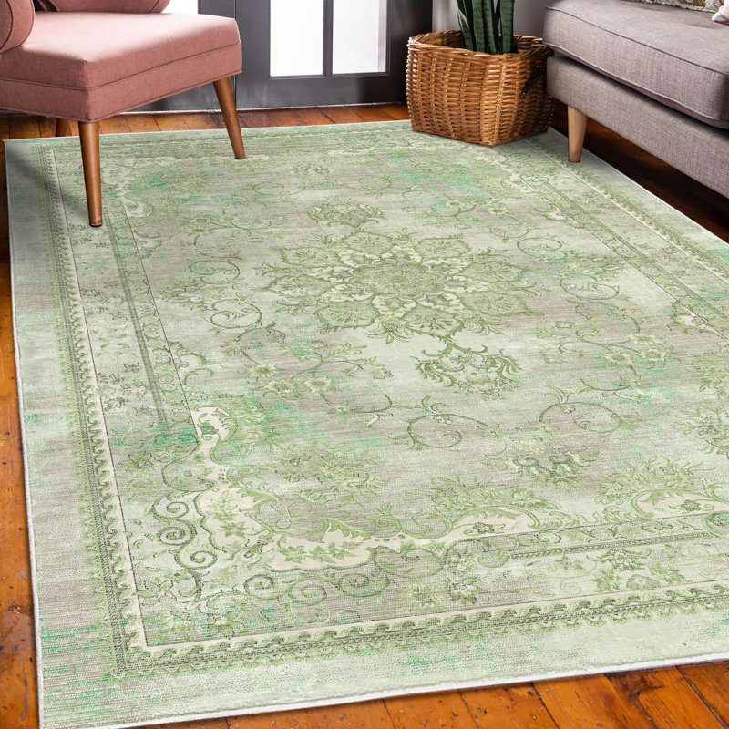 Floral Decorative Area Rug Carpet for Bedroom and Dorm, Rectangle 5'2" x 7'6"