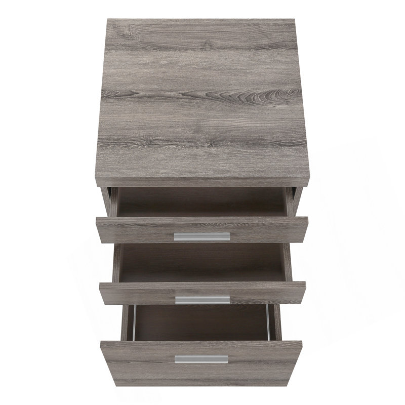 Classeur mobile roulant avec tiroirs de rangement et support d'imprimante pour le travail de bureau moderne, Taupe