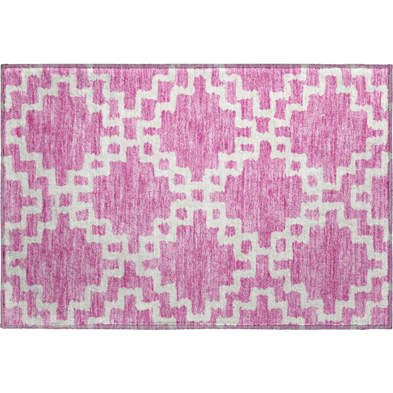 Premium Machine Washable Prisco Blush Rug, Rectangle 1'8" x 2'6"