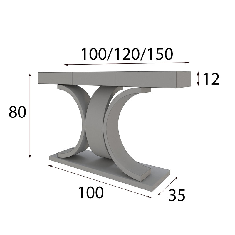 MX42 Console Table, 31.5" H x 39.37" W x 13.78" D