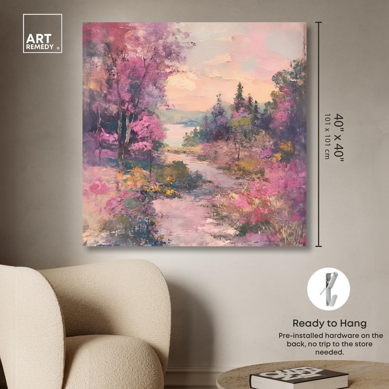 Blush Wild Haven 40" x 40" Canvas Landscape Artwork