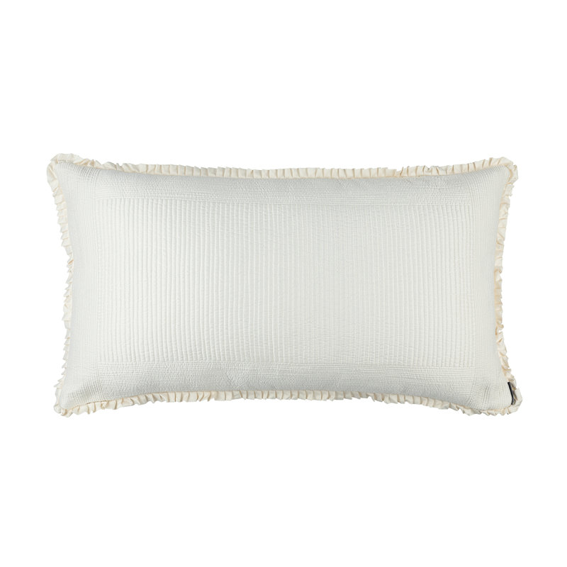 Battersea Lumbar Pillow Cover & Insert, Ivory, 20" x 36"