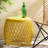 Appealing Matte Yellow Iron Side Table, Decoration Present, 19.35"x19.35"x17.37", 20 Lbs Load Capacity Max Eye-catching Pattern Accentuated, Increase-1126625468