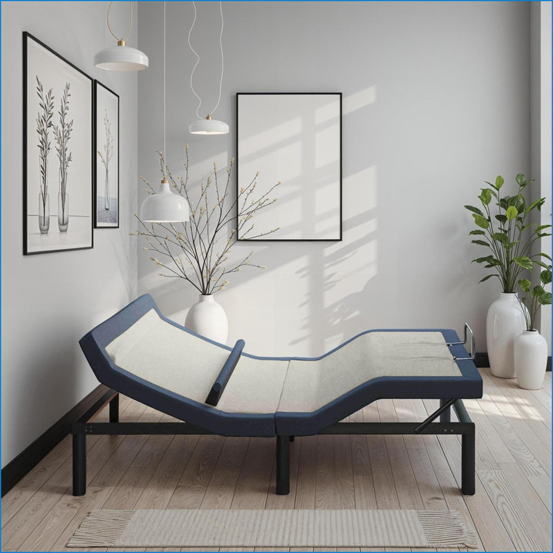Twin XL Adjustable Bed Base with Head/Foot Tilt, Lumbar Adjustment, 3-Level Massage, USB Ports &amp; LED Light for Bedroom