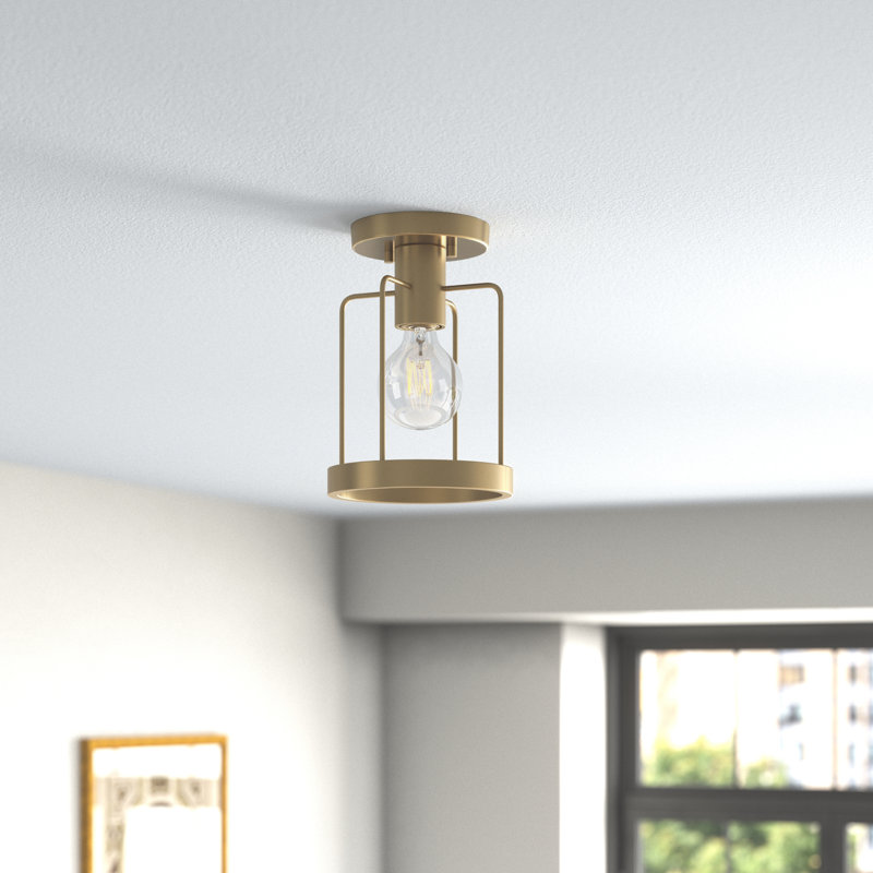 Mikels Semi Flush Mount, Golden Mist