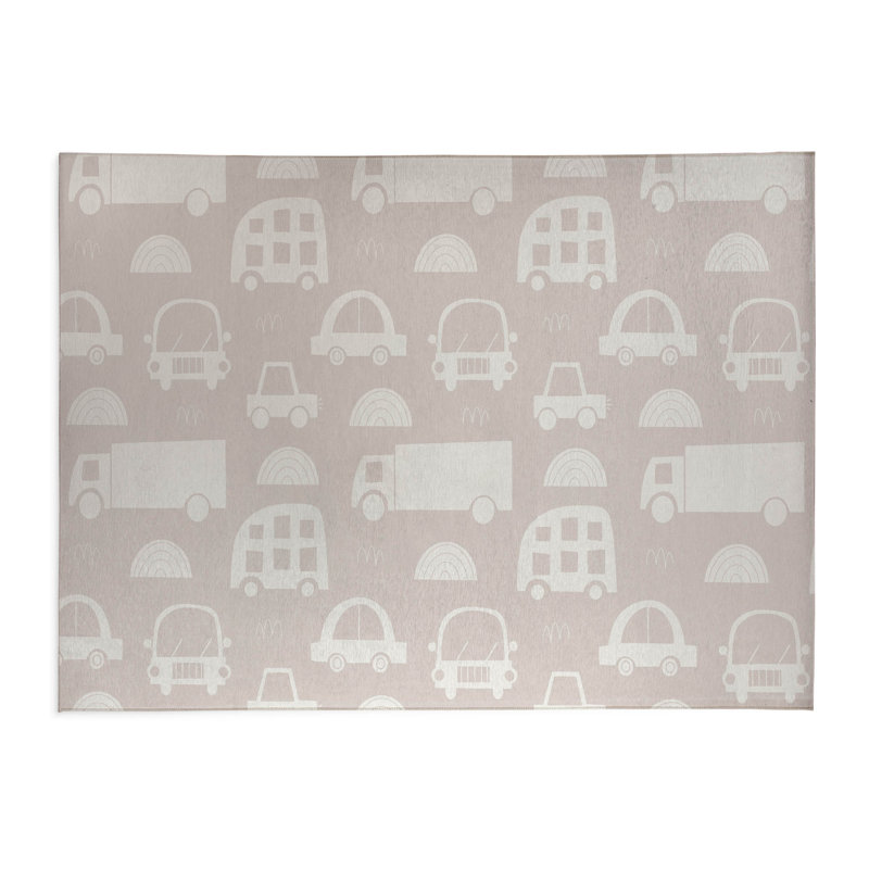 Traffic Kids Play Mat, Rectangle 3' x 5', Taupe