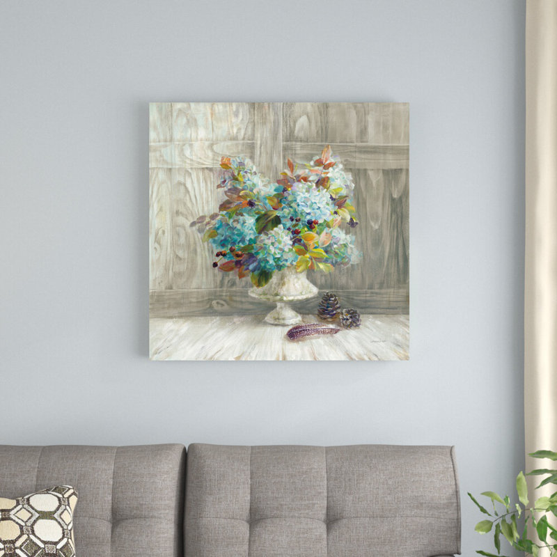 «Rustic Florals» par Danhui Nai, reproduction d'art sur toile tendue, H 30 po x l 30 po