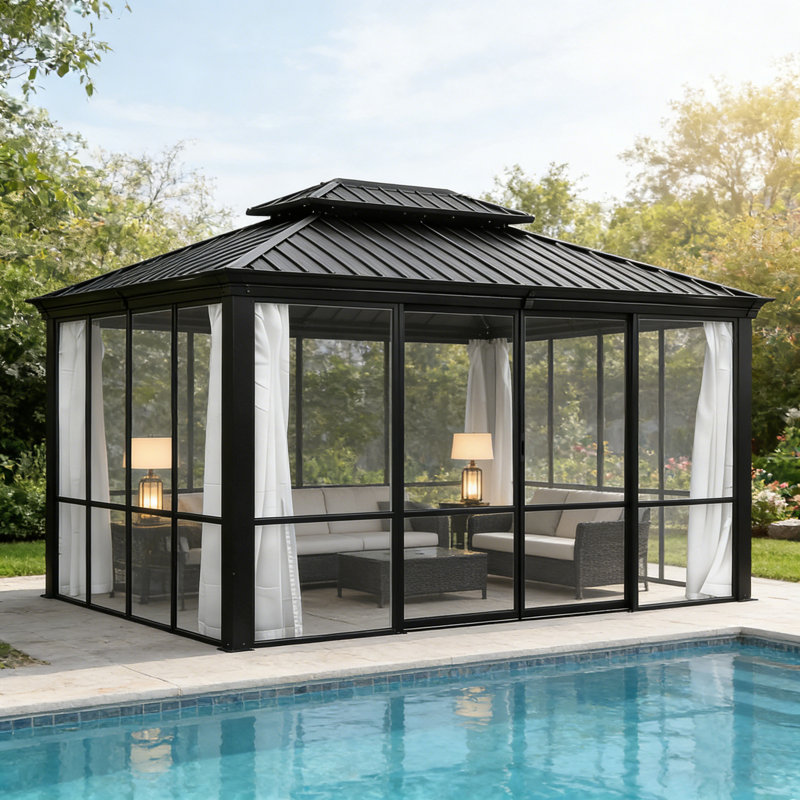 Pavillon de jardin en polycarbonate, 14' W x 12' D