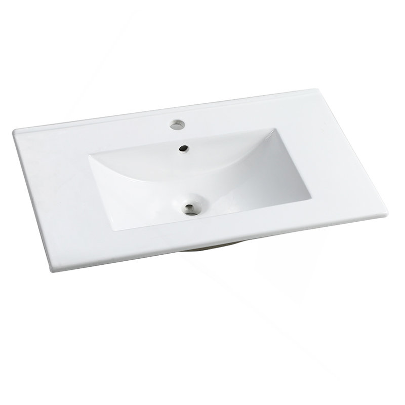 Lavabo de salle de bain en céramique 30 pouces, blanc