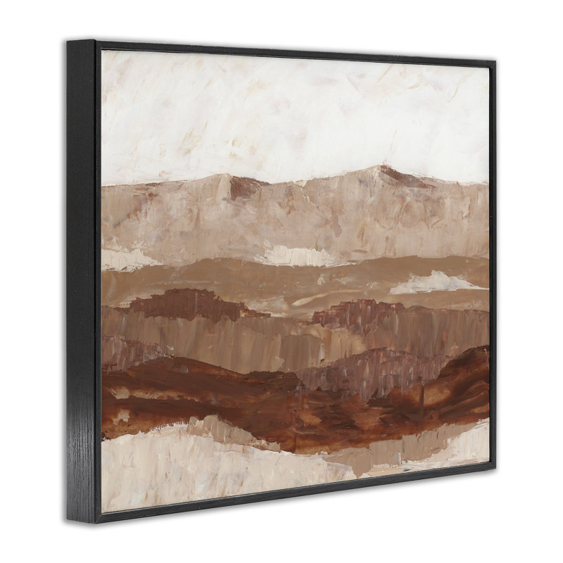 Abstract Canyon, peinture sur bois, Giclée encadrée noir minuit, H 24 po x l 30 po x P 1,5 po