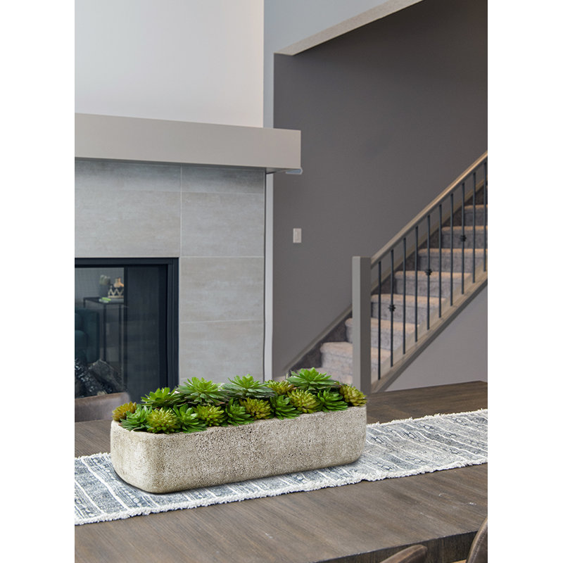 5'' Faux Succulent Plant in Stone Planter