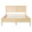 Structure de lit plateforme grand lit en bois avec tête de lit à panneau classique, support de lattes en bois, aucun sommier requis, assemblage facile, naturel-1694815770-1694815772