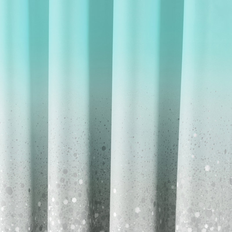 Paire de rideaux semi-transparents avec passe-tringle Glitter, Turquoise