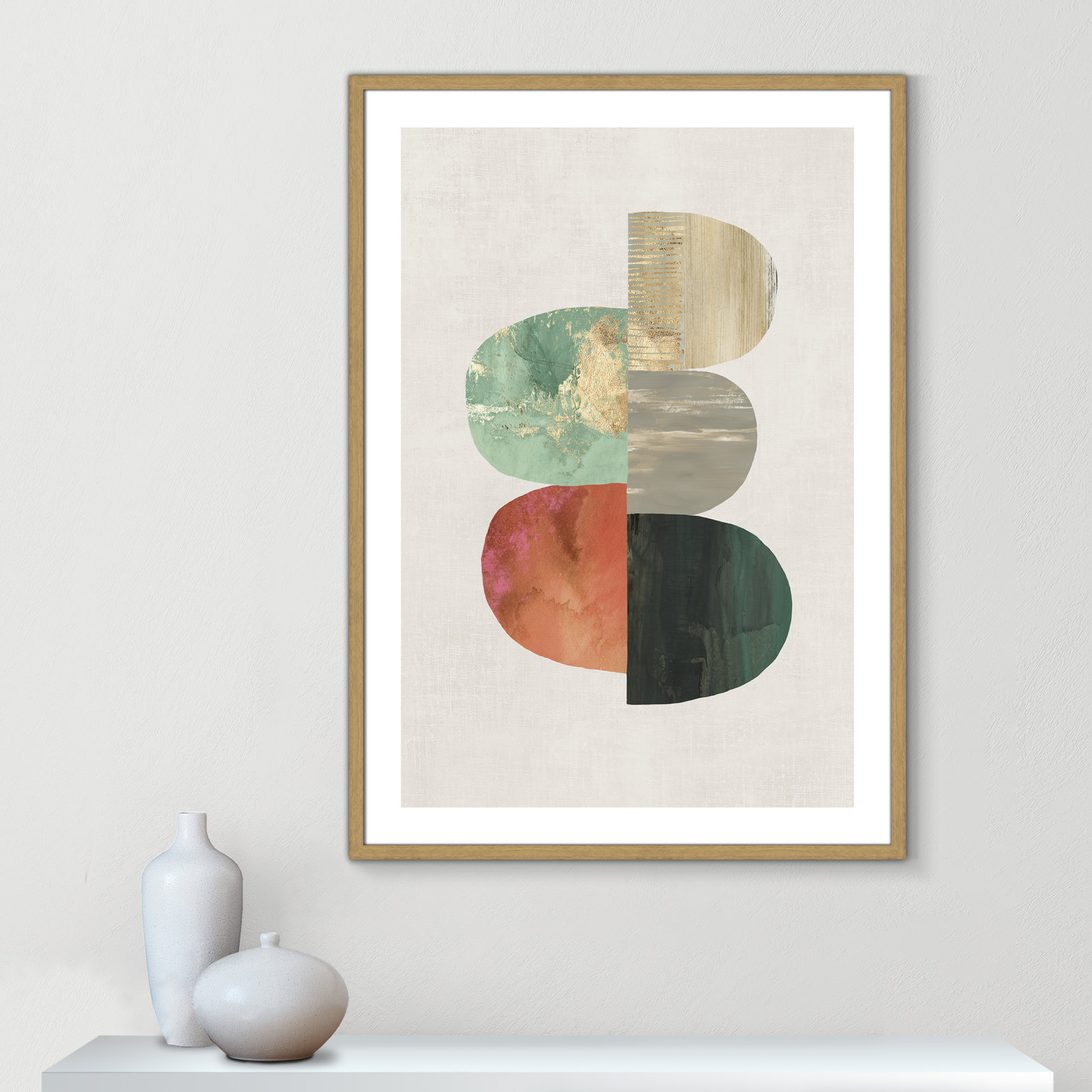 Evolving Energy I - Painting Print, Picture Framed Canvas, 11.5" H x 9.5" W, Gold