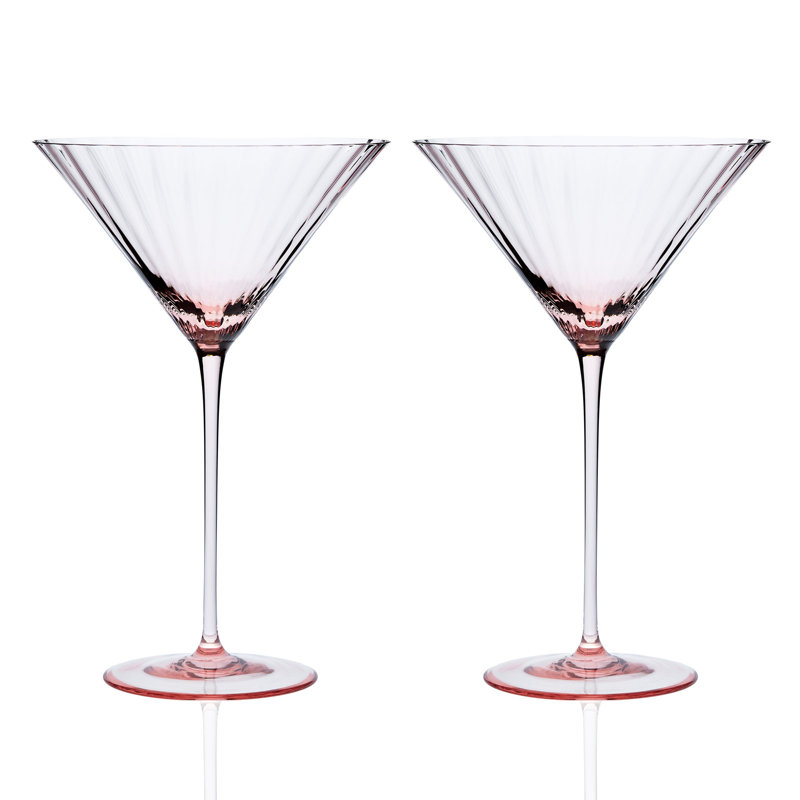 Quinn Handmade Crystal Martini Glass, Rose