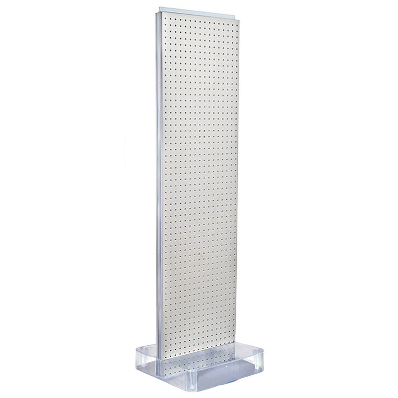 Two-Sided Pegboard Floor Display On a Square Studio Base: Panel Size: 16"W x 60"H
