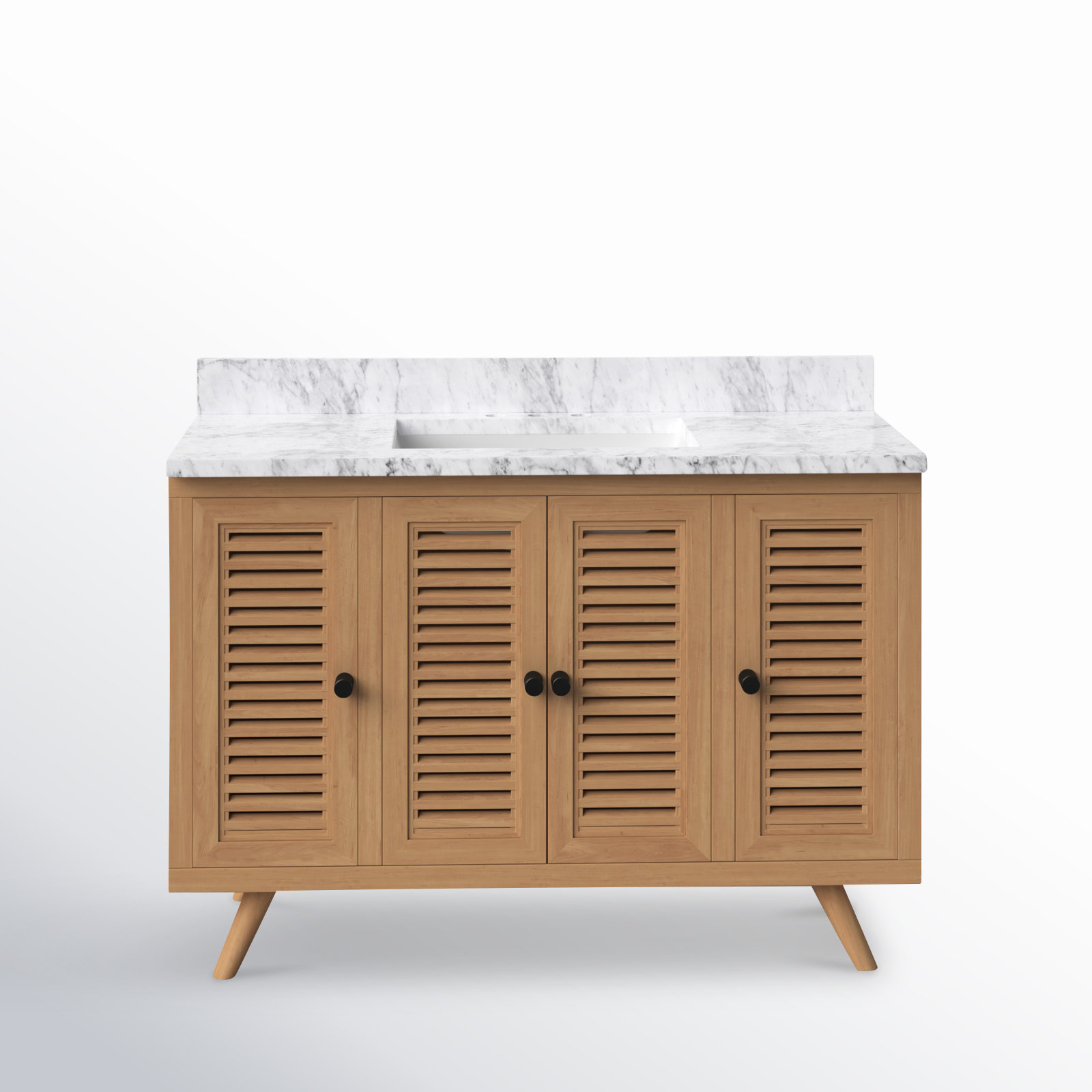 Harper Carrara Marble Single Bathroom Vanity, 49, Carrara White Marble