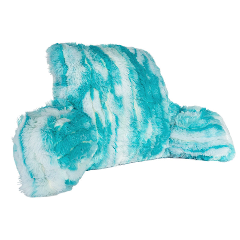  Repose-lit jacquard en fausse fourrure, Bleu turquoise