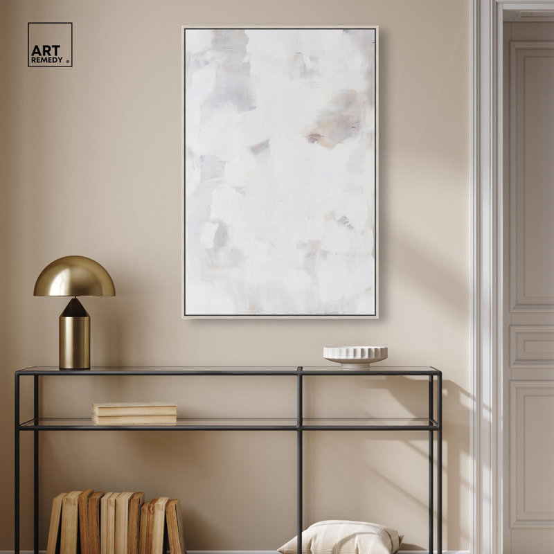 Art mural bohème blanc sur toile, art blanc, 24 x 36, H 37 po x l 25 po, Cadre argenté