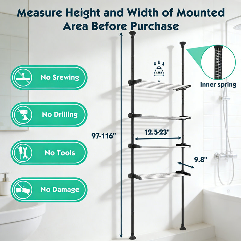 Over the Toilet Storage, Black