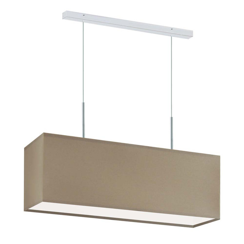Gener 2 - Light Square/Rectangle Pendant, White, Brown