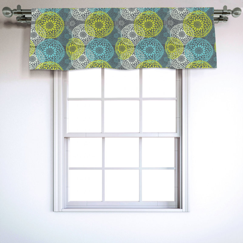 Sateen Floral Ruffled Window Valance