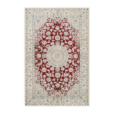 Tapis oriental gris / rouge