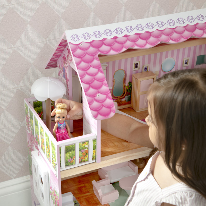 Delta Children Lil Gem Dollhouse - 3-Story Dollhouse With 4 Rooms - Includes 16 Accessories