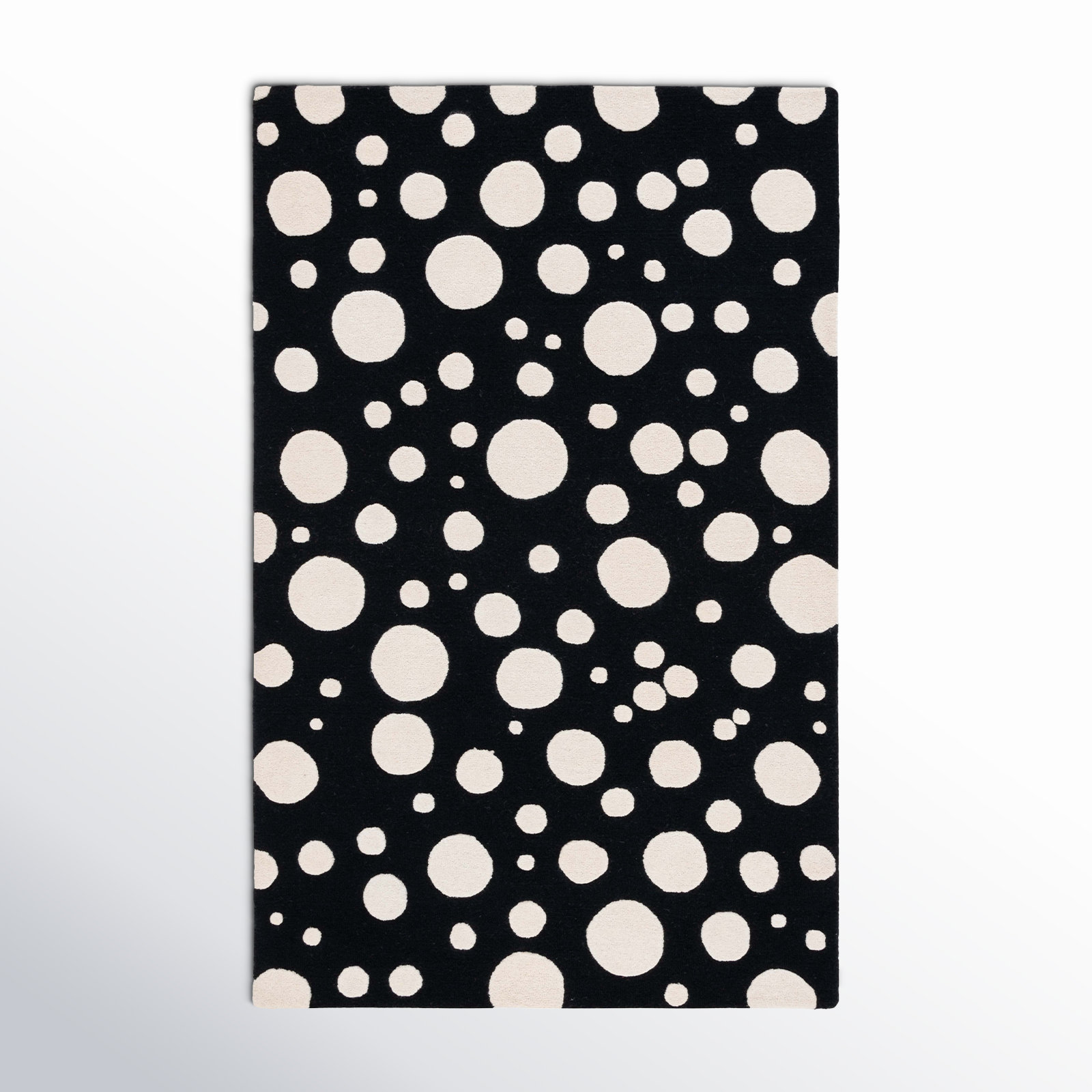 Kavika Black Ivory Hand-Woven Rug, Rectangle 3' x 5'