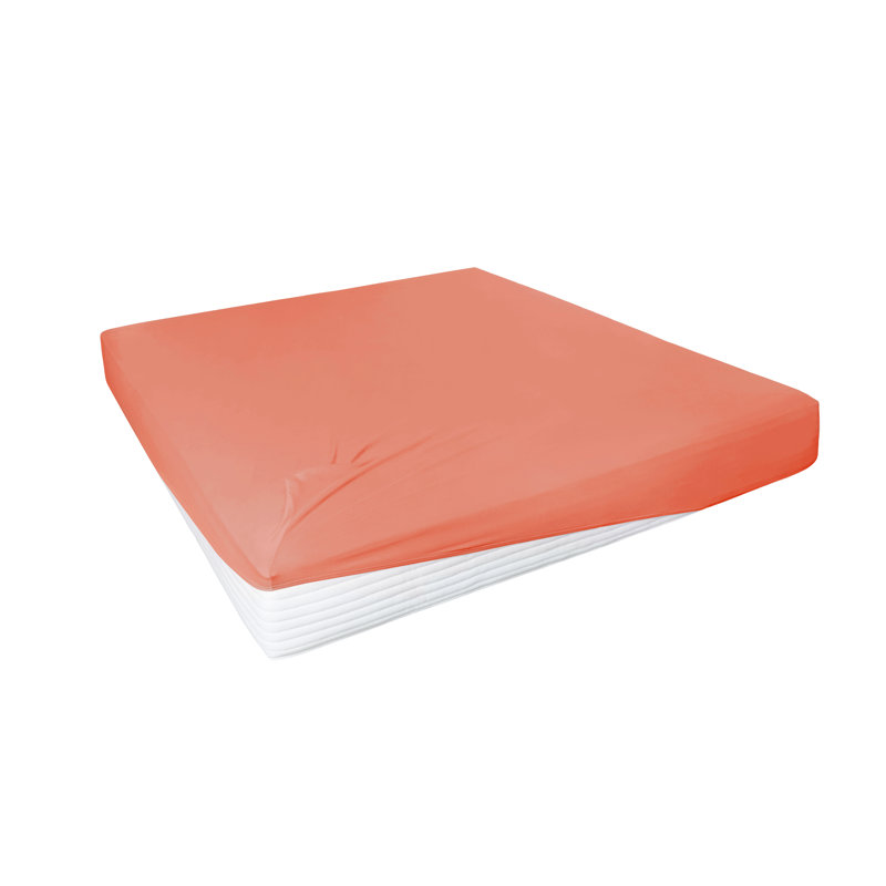 Cotton Blend Jersey Knit Fitted Sheet, 140-160 x 200-220 cm, Pink