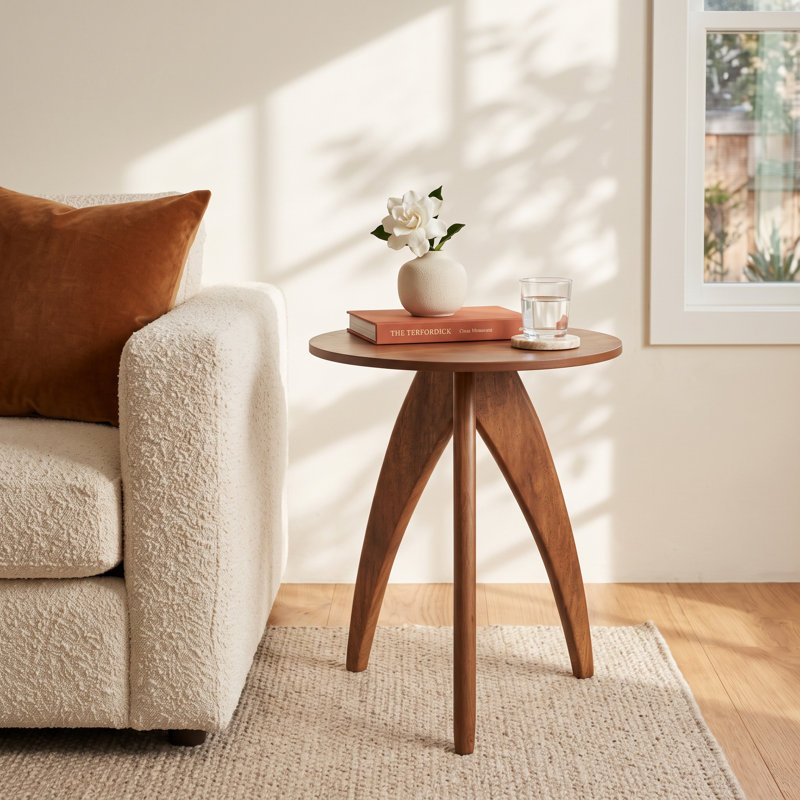 Laverne Solid Wood 3 Legs End Table