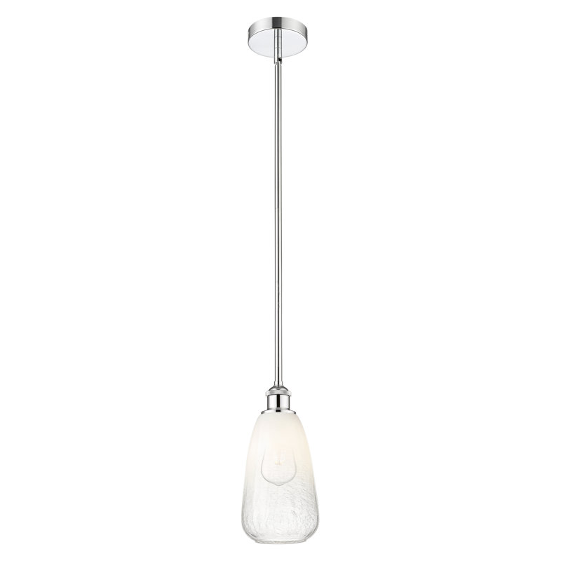 Edison - Laken - Mini-luminaire suspendu avec tige 6 po 1 lumière, Chrome poli, Opale