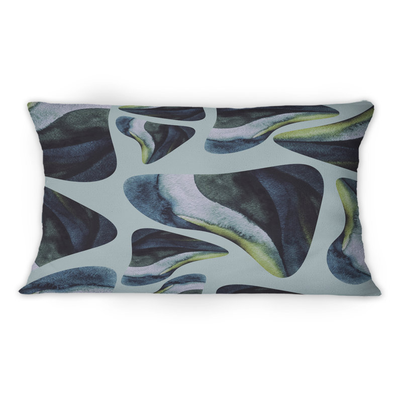 Éléments décoratifs sur fond bleu - Coussin décoratif imprimé moderne 1