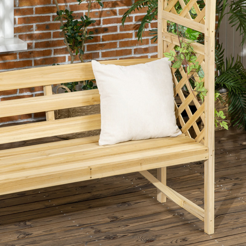 Banc de jardin Outsunny, arche avec pergola et 2 treillis
