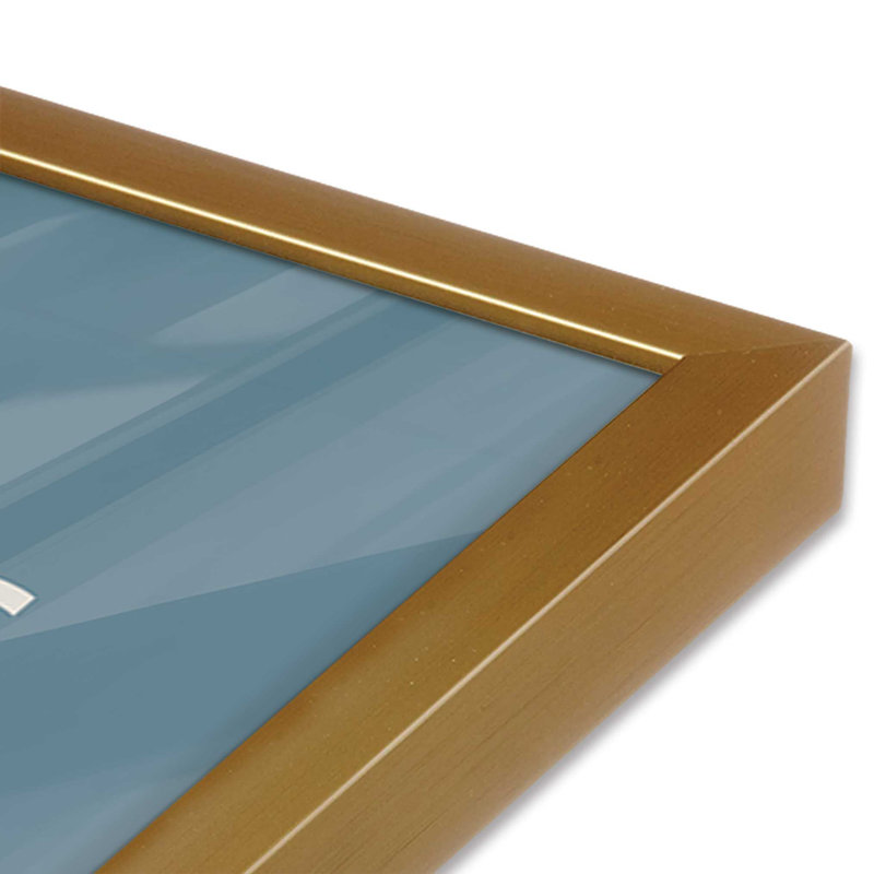 Strom Blue Retro Bauhaus, affiche II, Or poli, H 37,25 po x l 25,25 po x P 1,25 po