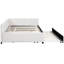 Lit de jour double rembourré avec lit gigogne, lin, sans sommier, construction, lit gigogne économiseur d'espace, option de rangement-852791564