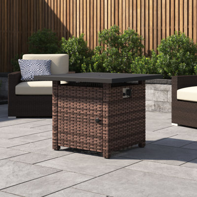 Table de foyer d'extérieur avec couvercle Braeya H 24,8 po x l 31,9 po