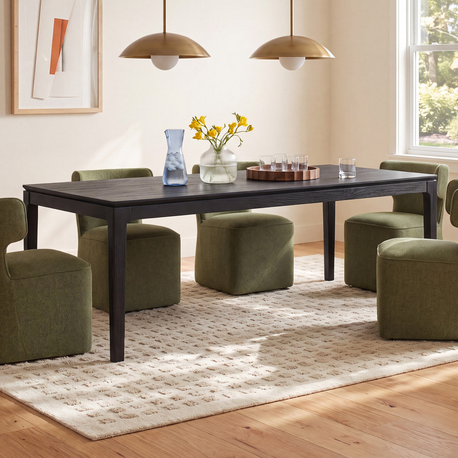 Rise 72" Extendable Dining Table, Black